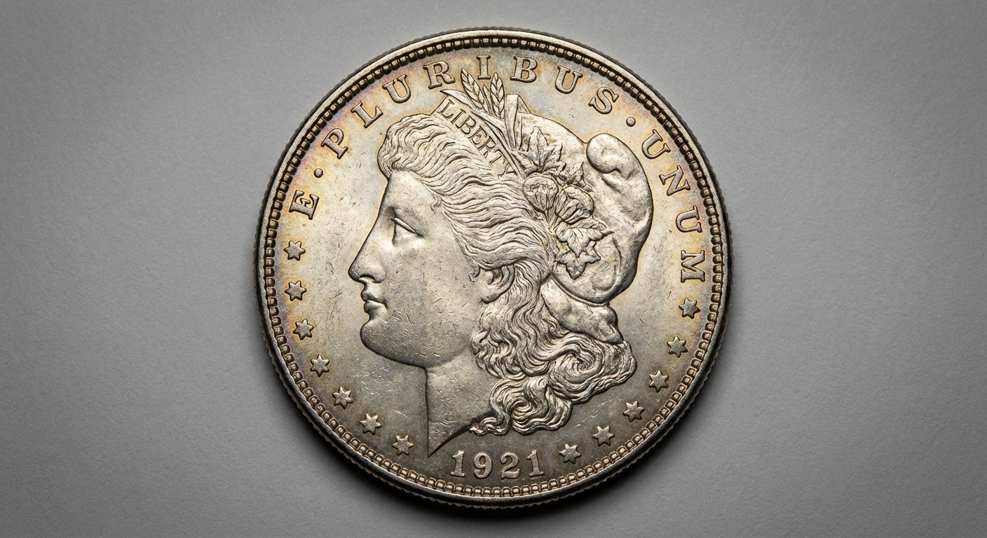 Morgan Silver Dollar obverse - US coin identified by Coinaikon coin collecting app